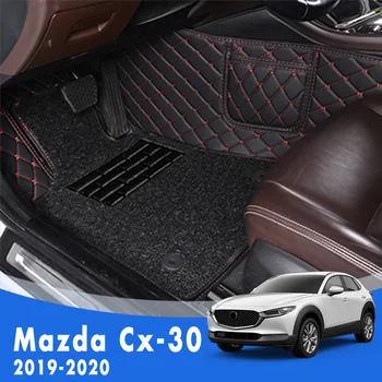 Vlastní Auto Koberečky Pro Mazda cx-30 2020 2019 Luxusní Dvojitá Vrstva Drátěné Smyčky Auto Příslušenství Nožní Podložky Automobilové Koberce Pokrývá