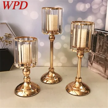 WPD Svíčka Stolní Lampa Crystal Gold Moderní Retro Dekorace Luxusní Světla Pro Domácí