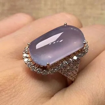 Ženy Módní Luxusní Obdélník Fialová Crystal Stone Snubní Prsten Bohemia Etnické Zásnubní Prsteny, Šperky Punk